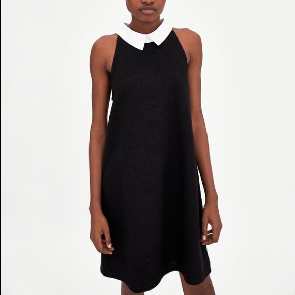 black and white halter neck dress